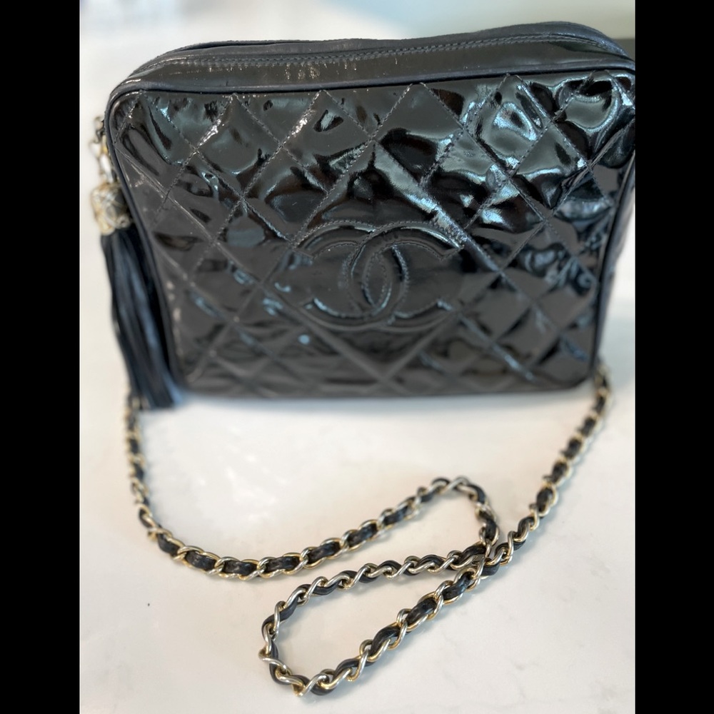 Authentic Quilted Patent Camera Bag